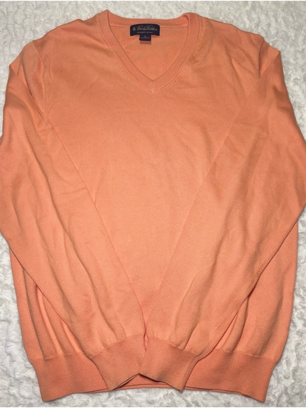 Brooks Brothers Women’s V-Neck Sweater - Coral/Peach